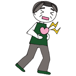心臓疾患に苦しむ男性