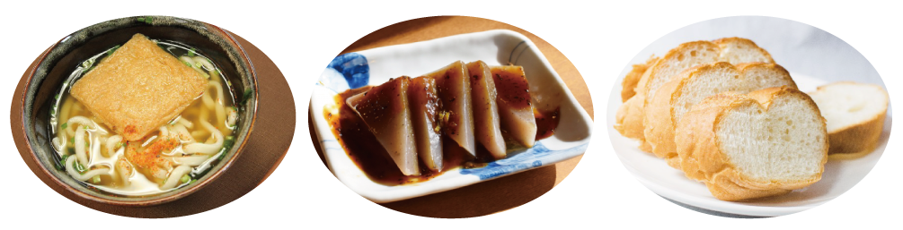 固いものや弾力性のある食べ物を食べる