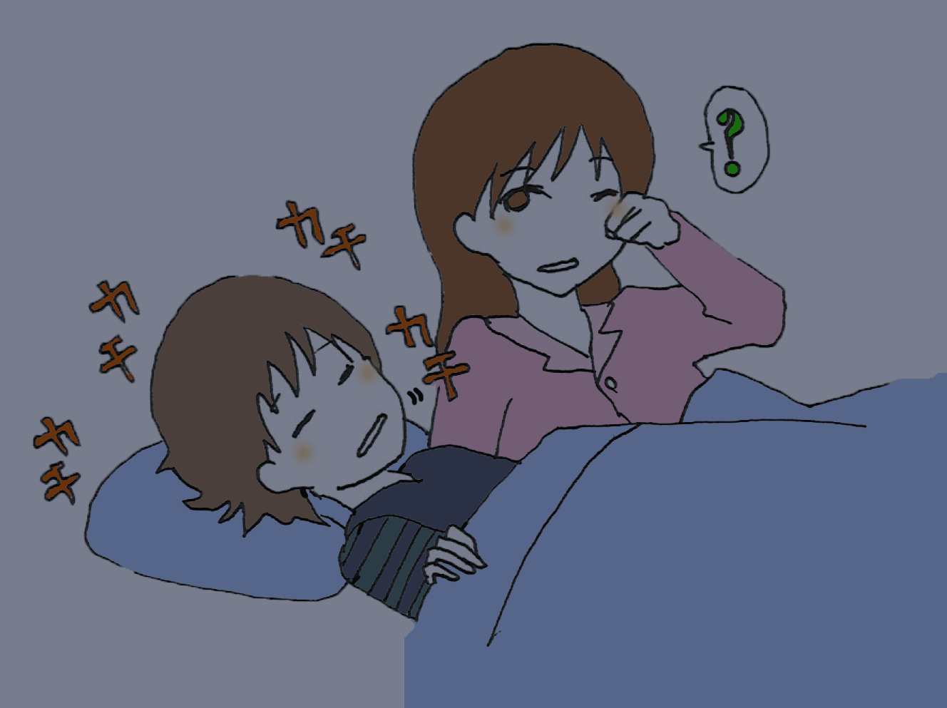 タッピングするイラスト