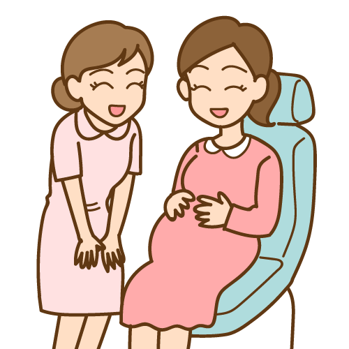 検診を受ける妊産婦